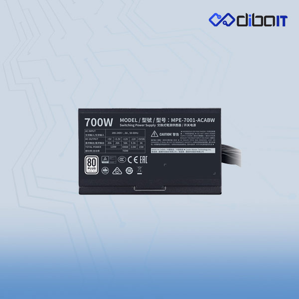 منبع تغذیه کولر مستر مدل MWE 700w white